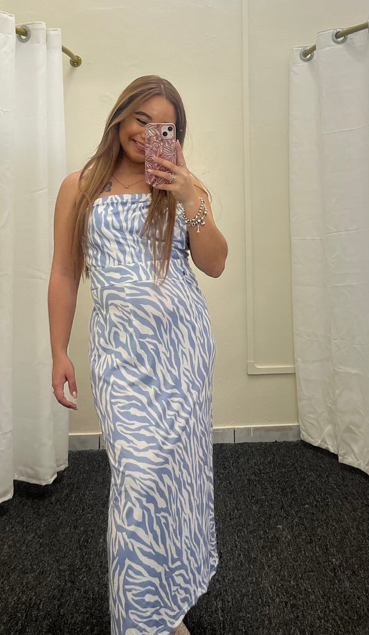 Azure Waves Midi Dress